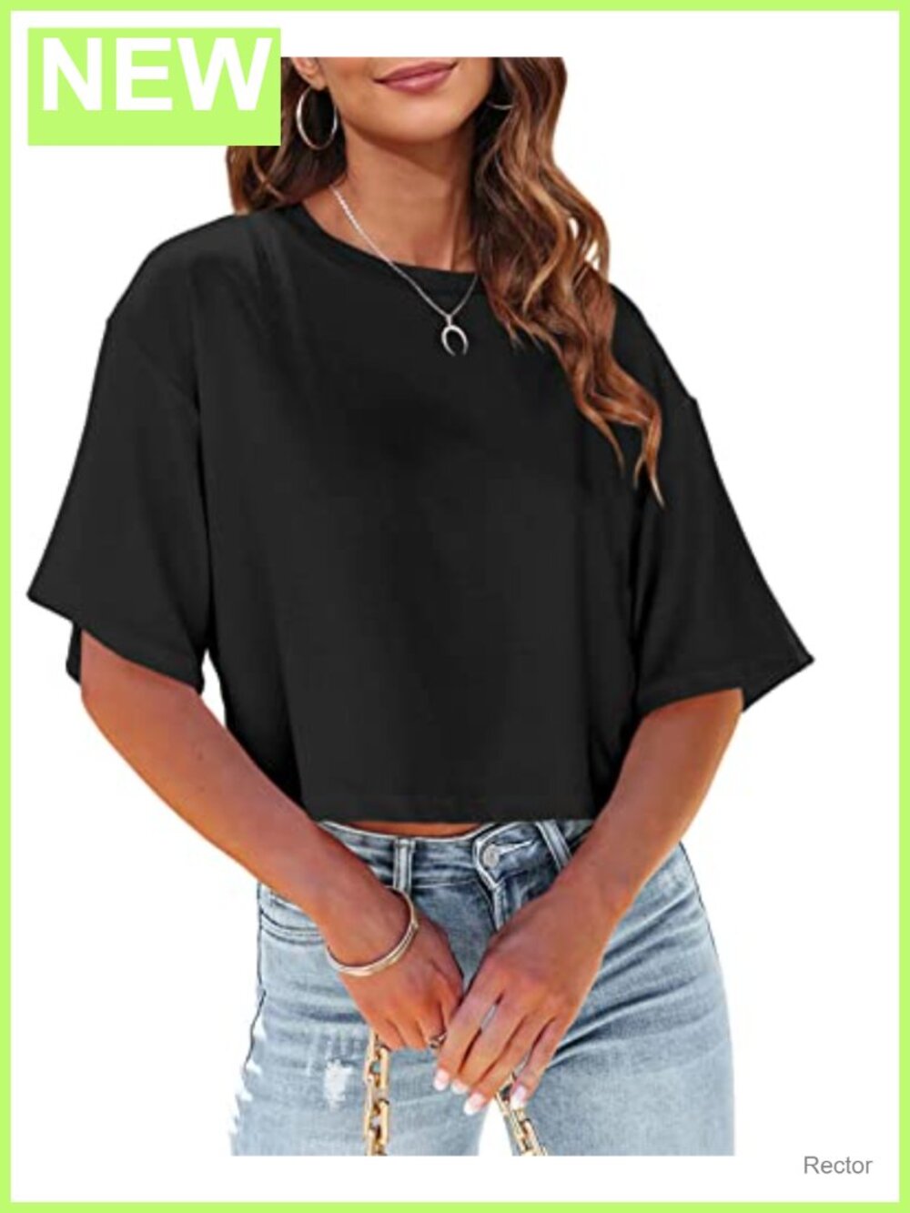 Women's Summer Crop Top Half Sleeve Casual Cropped T-Shirt